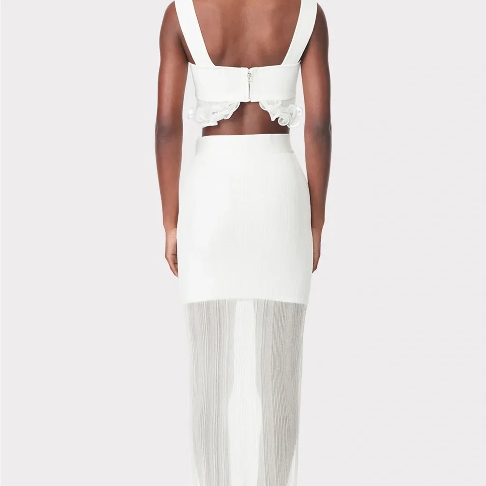 NWT Herve Leger Frill Maxi Skirt - Picture 5 of 6
